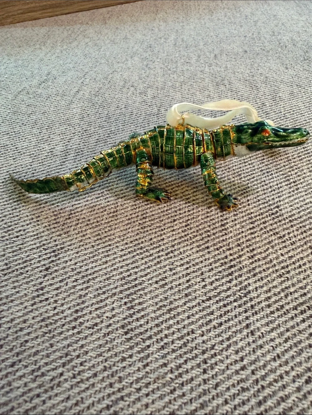 Dillards Cloisonne Articulated Alligator Christmas Ornament